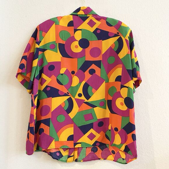 Breckenridge Women's Short‎ Sleeve Button Down Red Multicolor Shirt Size 20W VTG - Picture 8 of 10